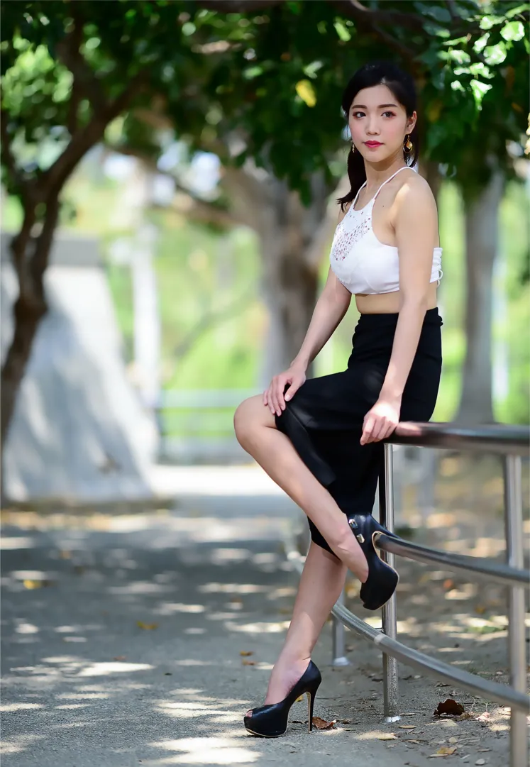 [Mzsock] NO.162 Sasha belly-baring high-cut long skirt with high heels and beautiful legs street photography#[105P]-26